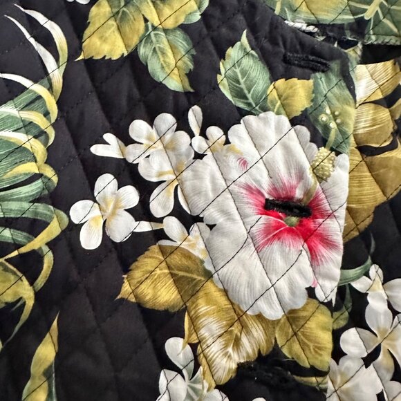 Handmade Quilted Floral Jacket Vera Bradley Style Print With Vibrant Colors & Bu - Picture 6 of 7